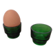 2 green glass egg cups