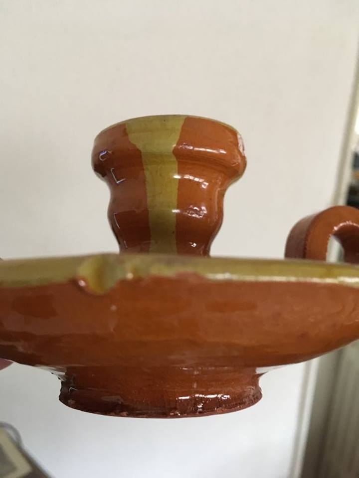 Terra cotta candle holder