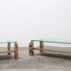 Set of 23-carat gold-plated coffee tables by Belgo Chrome 1960