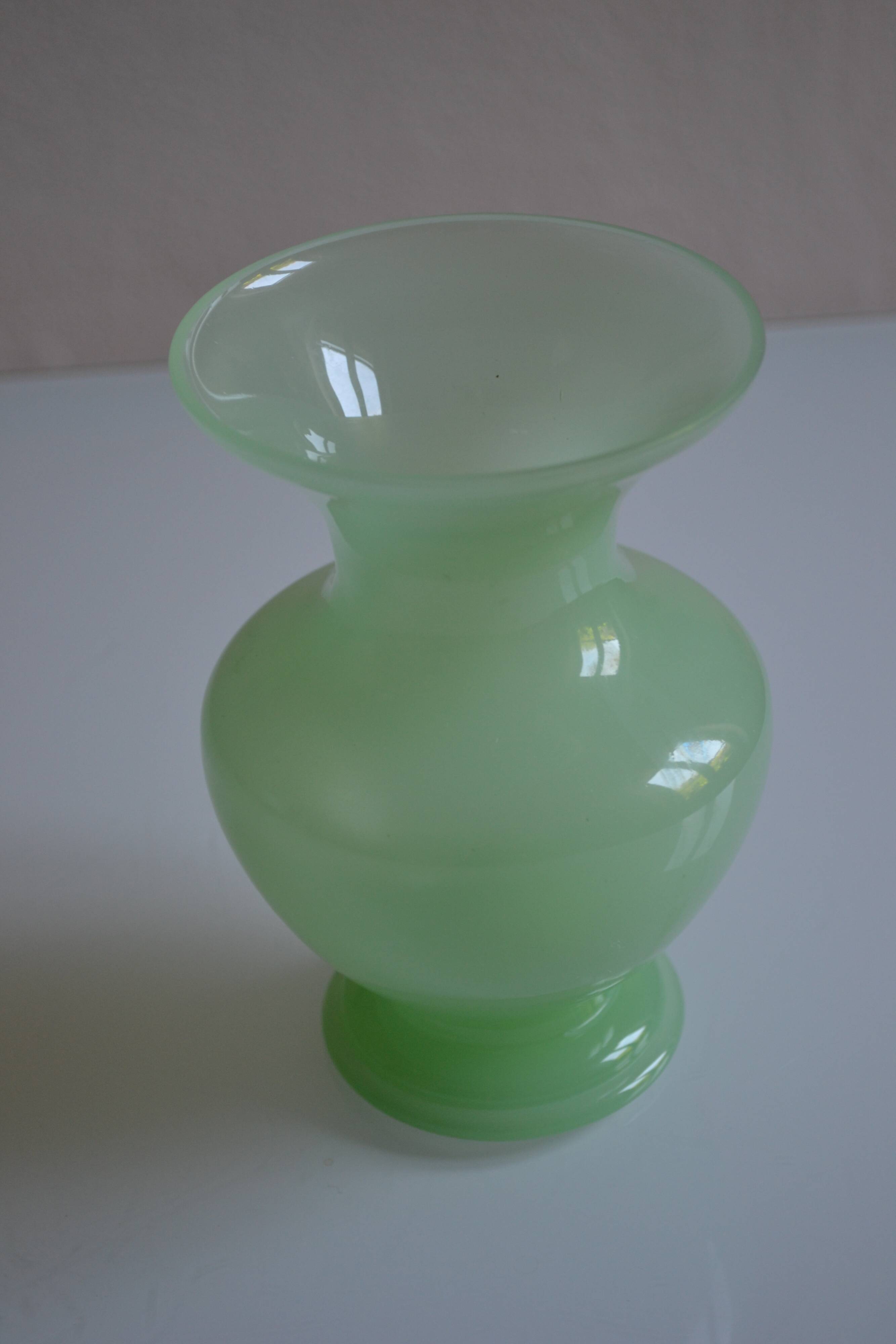 green opaline vase