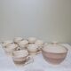 Coffee set 8 cups and sugar bowl from the earthenware factory of Pornic