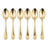 Coffret de 6 cuillères à thé dorées vintage