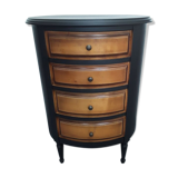Black drum shape bedside including 4 drawers