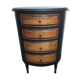Black drum shape bedside including 4 drawers