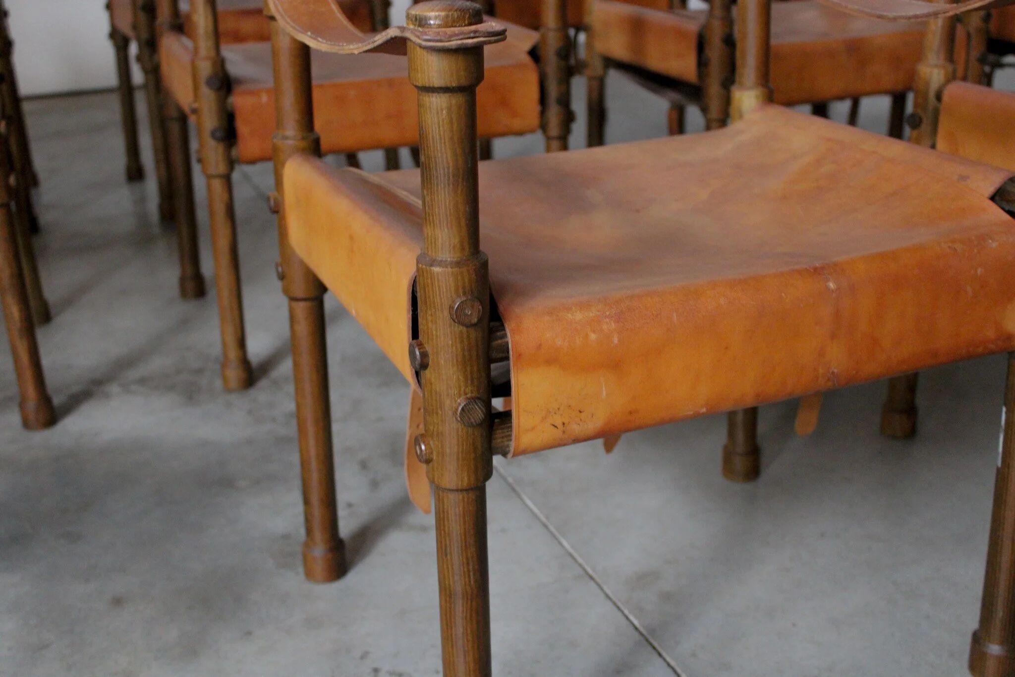 Large set of safari dining chairs - Germany 1960s