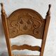 Set of 6 sculpted oak chairs with straw seats – 1950s
