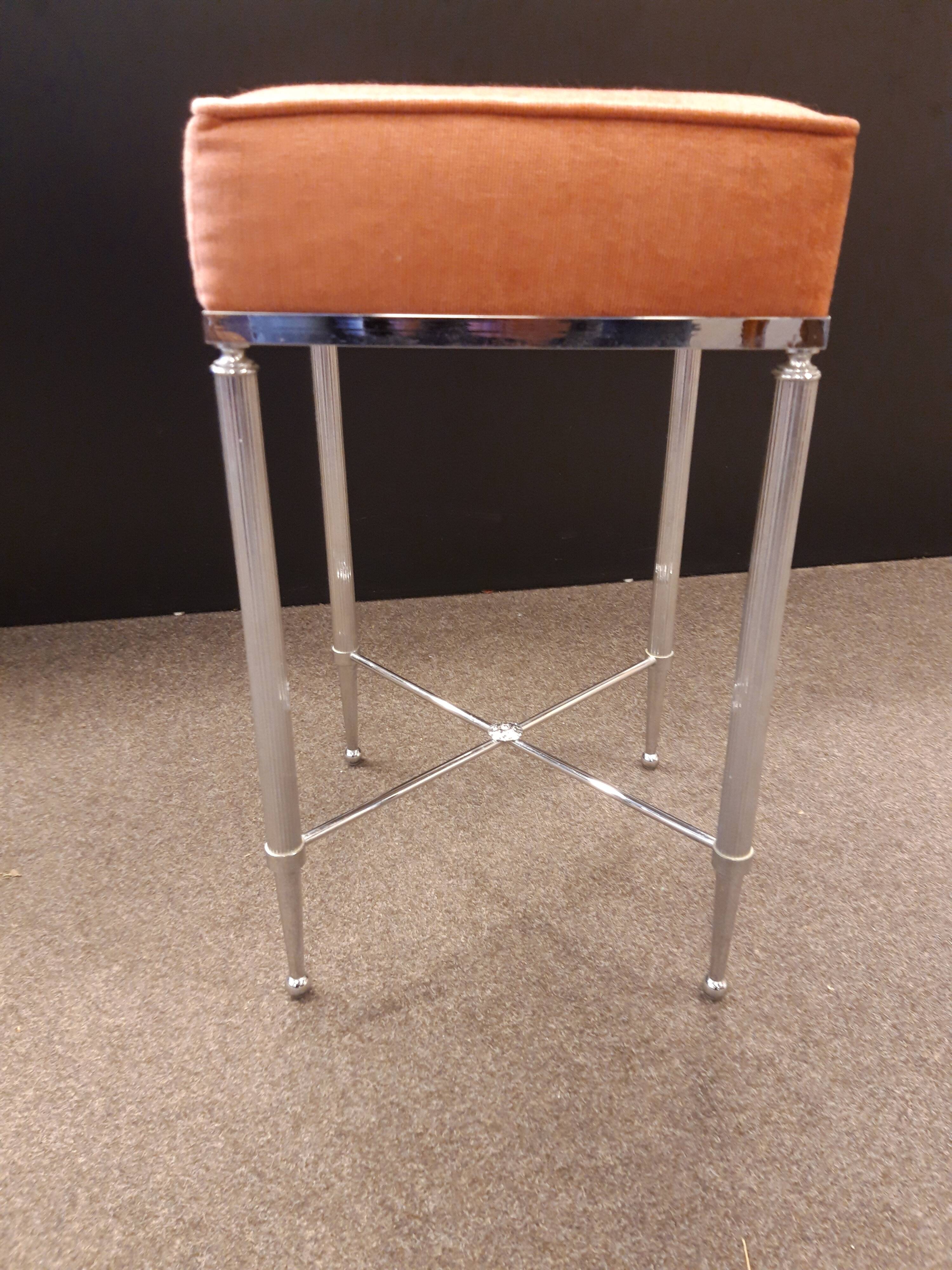 Metal stool with fabric seat