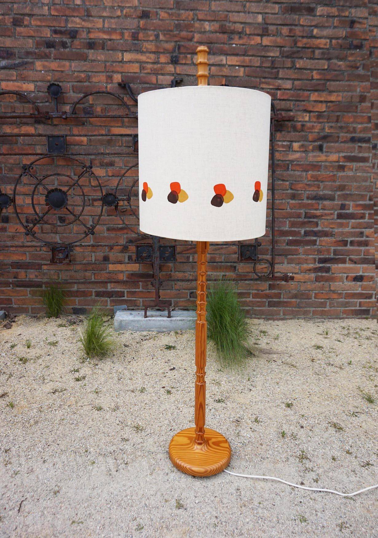 Mid-Century Scandinavian Pine Floor Lamp by Temde, 1960s