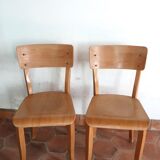 Set of 2 wooden bistro chairs