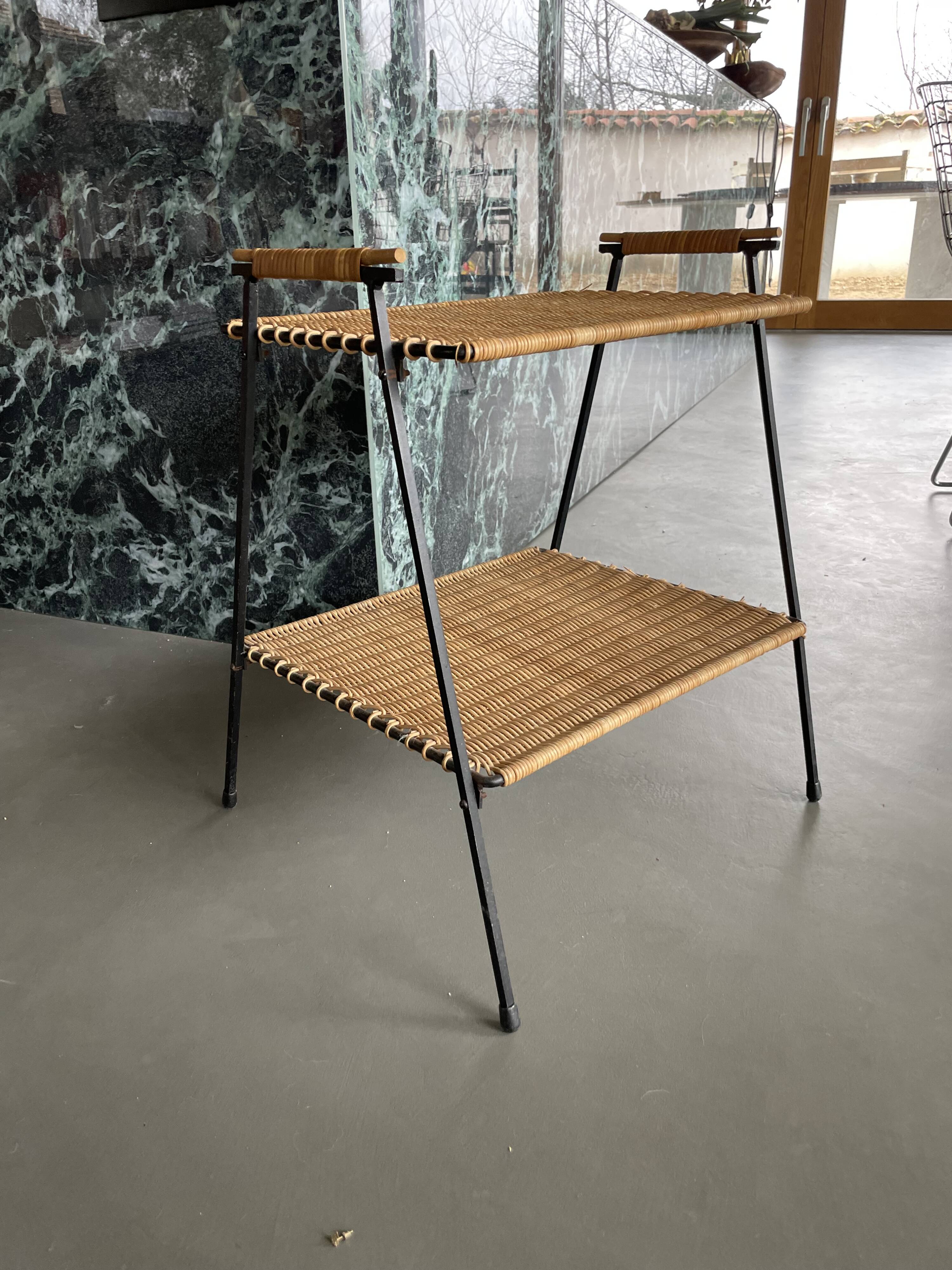 Raoul Guys metal wicker serving trolley