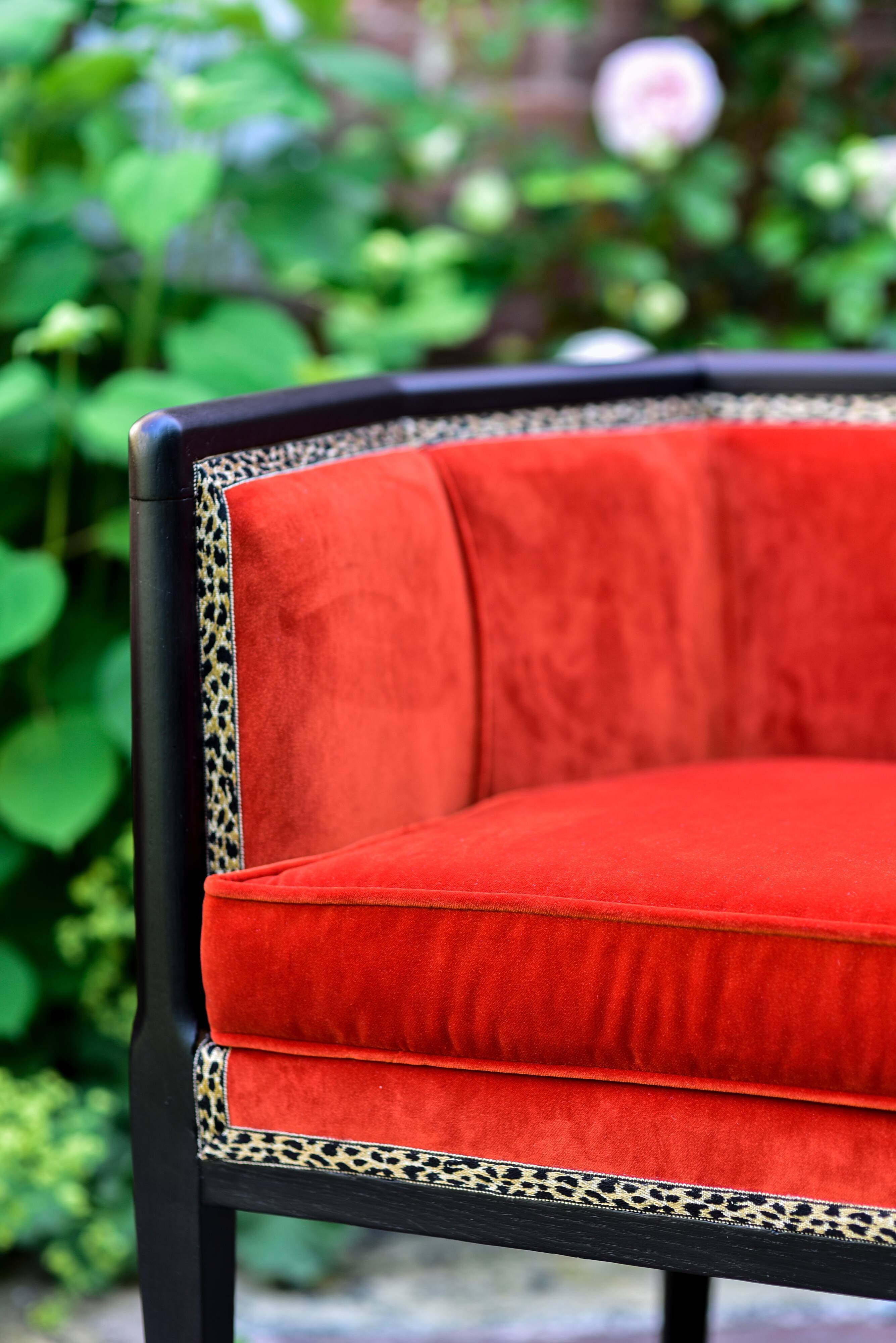 Orange art-deco sofa