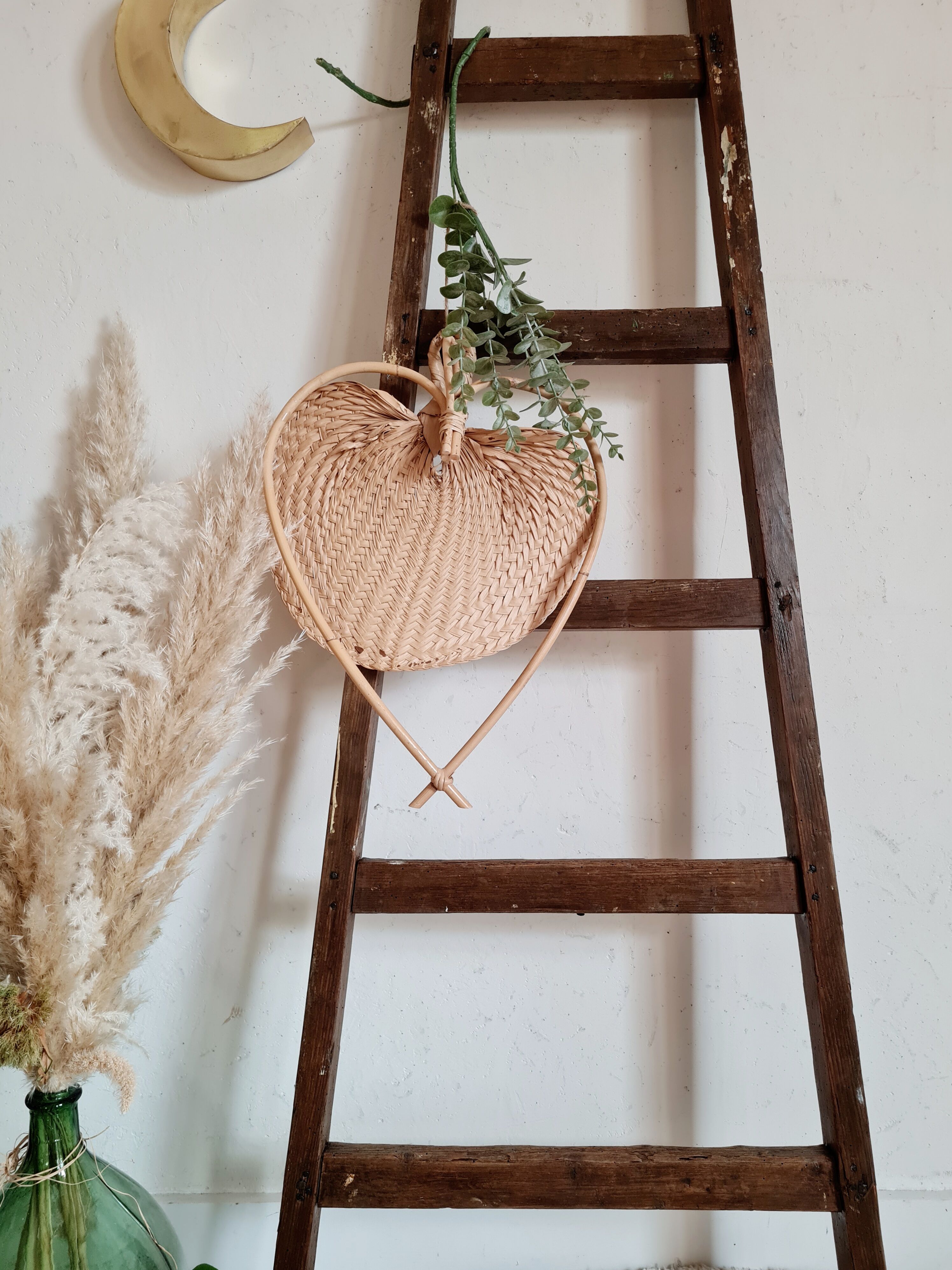 Old wooden farm ladder