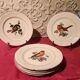 6 dessert plates Digoin Sarreguemines with coloured bird design.