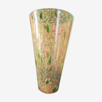 Large Art Deco vase in multi-coloured glass