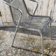 Armchair and ottoman scoubidou, gray, vintage, 70s
