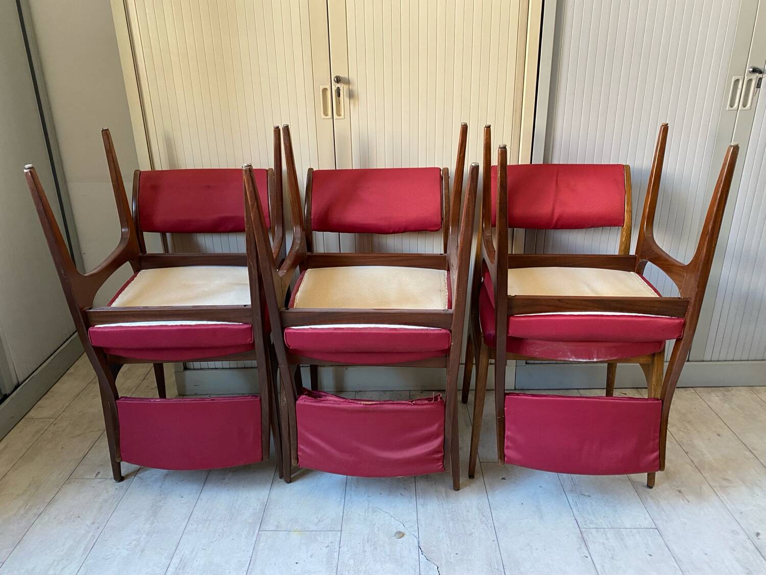 Set of 6 Scandinavian teak chairs from the 1960s