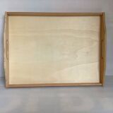 Rectangular tray with wooden handles