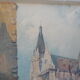 WATERCOLOR 1930 signed VICTOR MAUNIER : PARIS rue des Prêtres Saint Séverin Latin Quarter, 75, frame