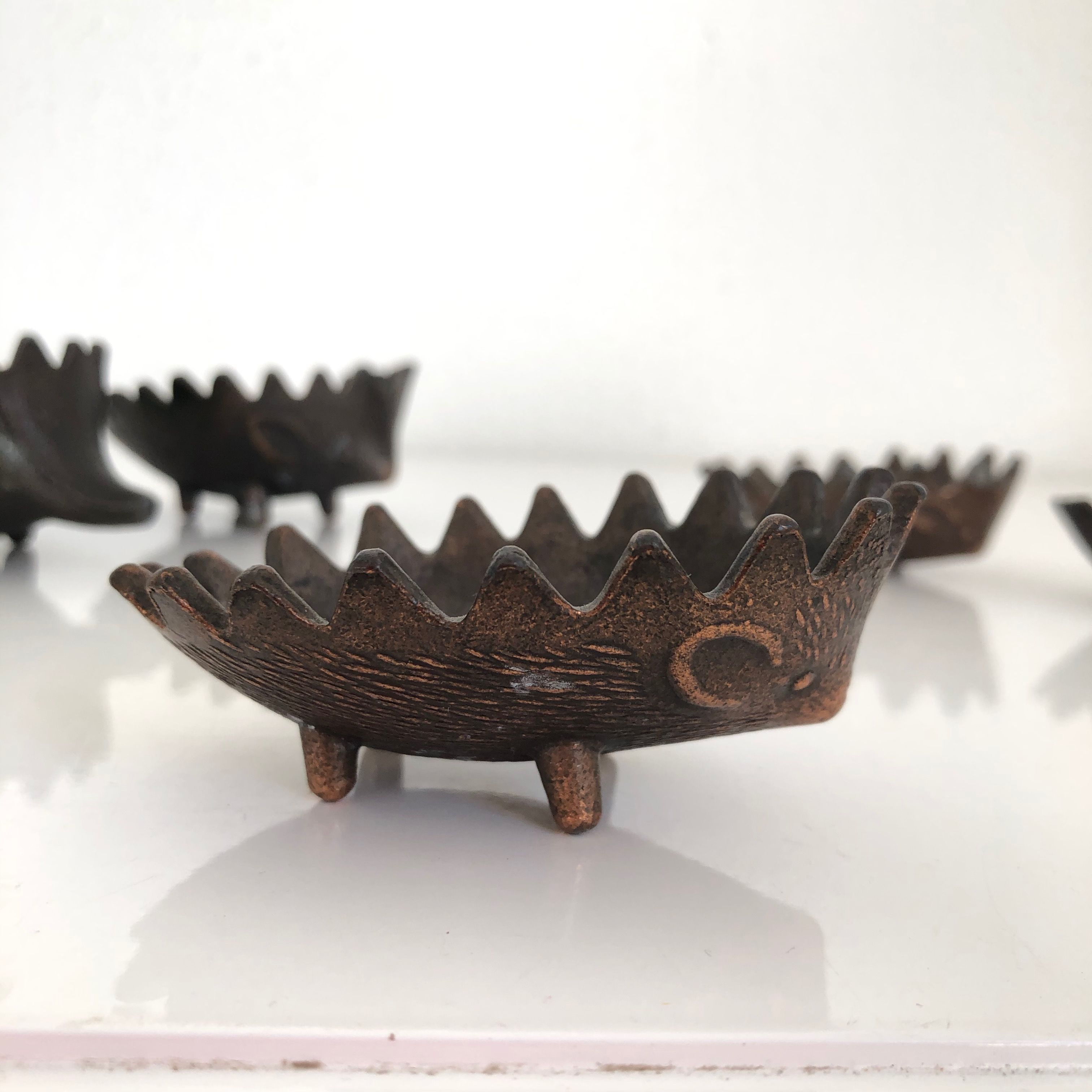 Hedgehog ashtrays by Walter Bosse for Hertha Baller vintage 1950
