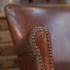 Small Vintage Bench Sofa Studded Leather Sofa 1970s