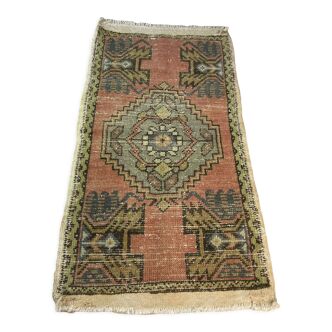 Tapis pastel turc vintage 99 x 52cm