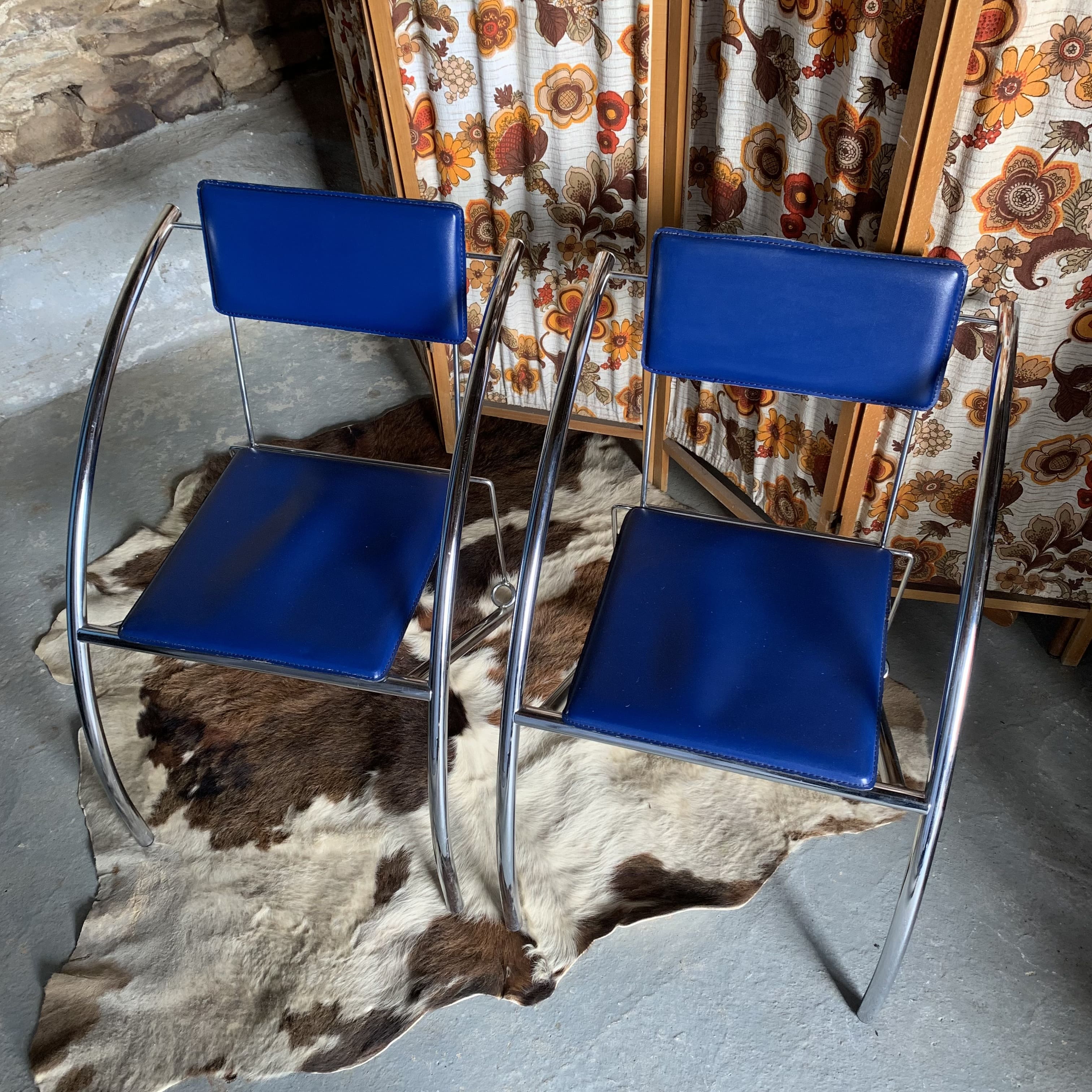 Pair of blue chairs