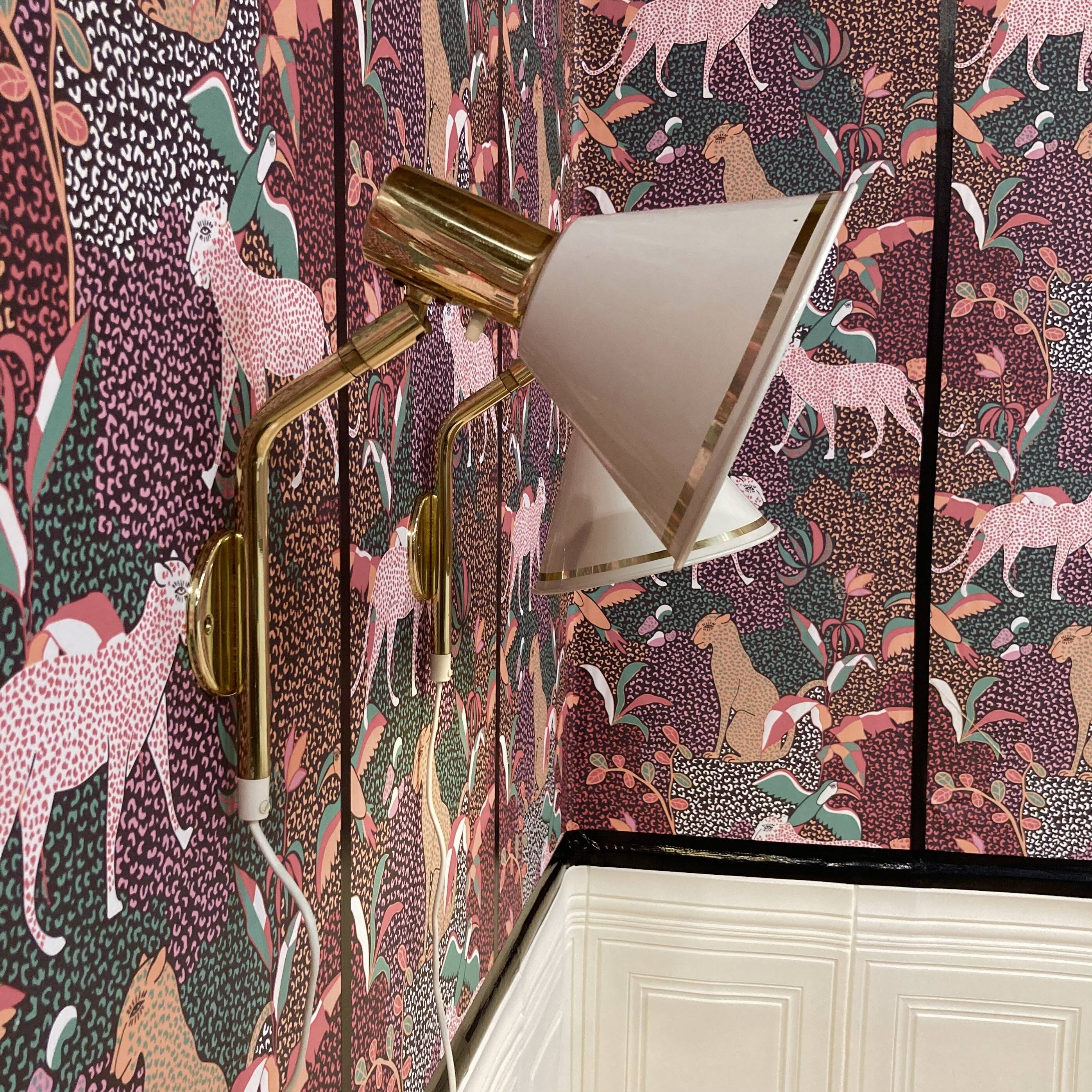 Pair of modular wall lights Scandinavian design 1960.