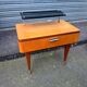 Vintage 1950s varnished glass shelf bedside table.