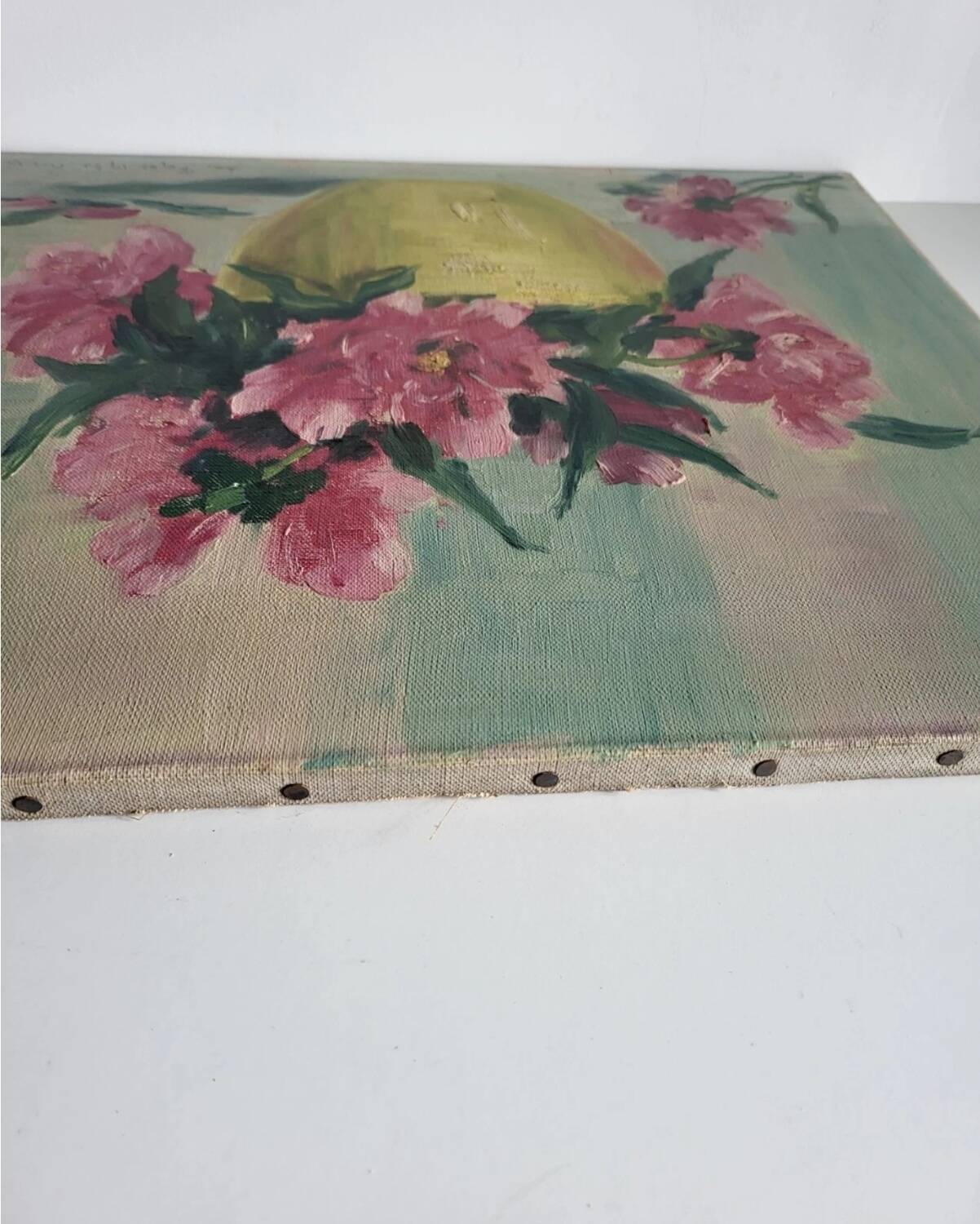 Tableau huile sur toile bouquet de fleurs, XXème