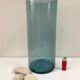 Vase in blown glass bubbled blue gray from the 60s