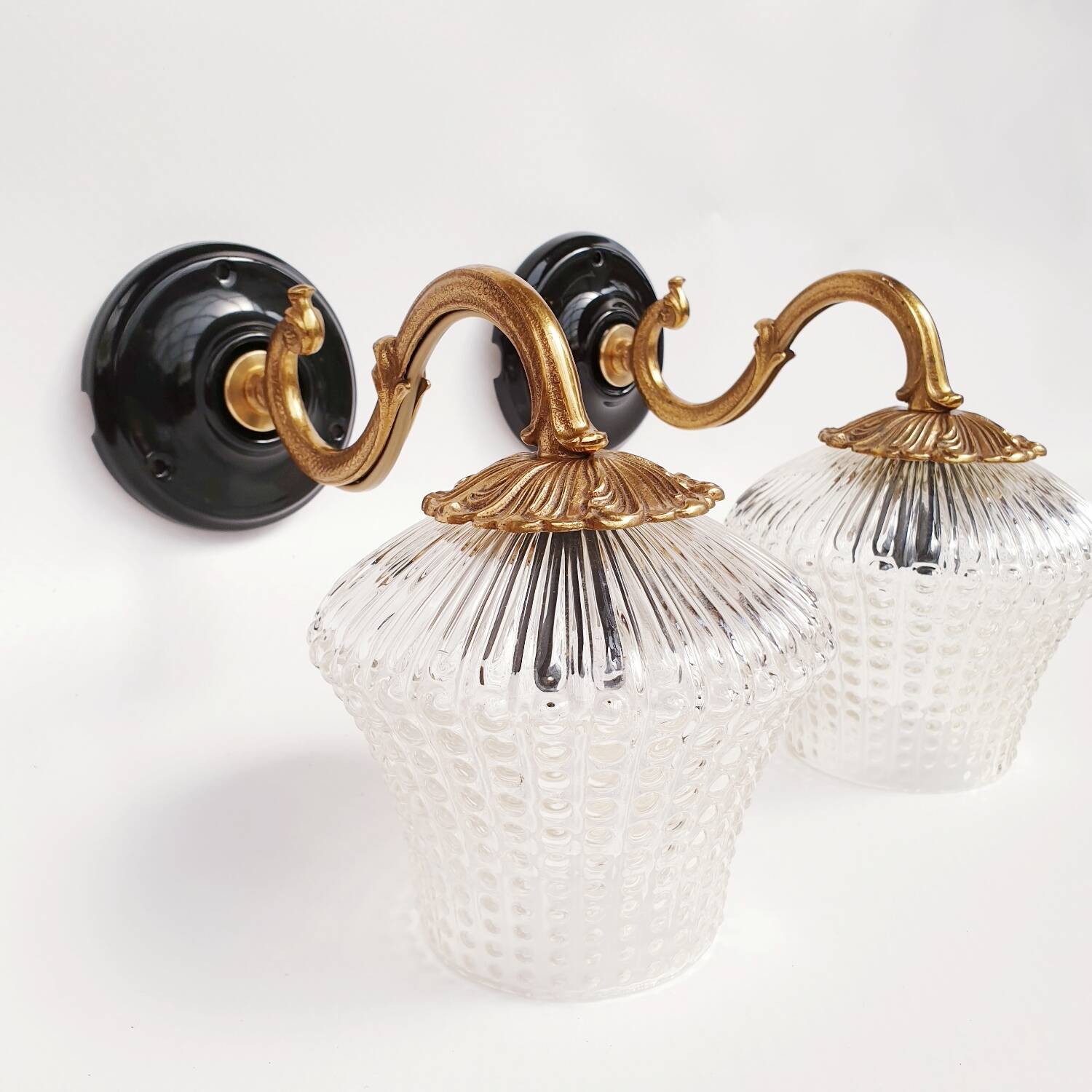 Antique swan neck wall lights