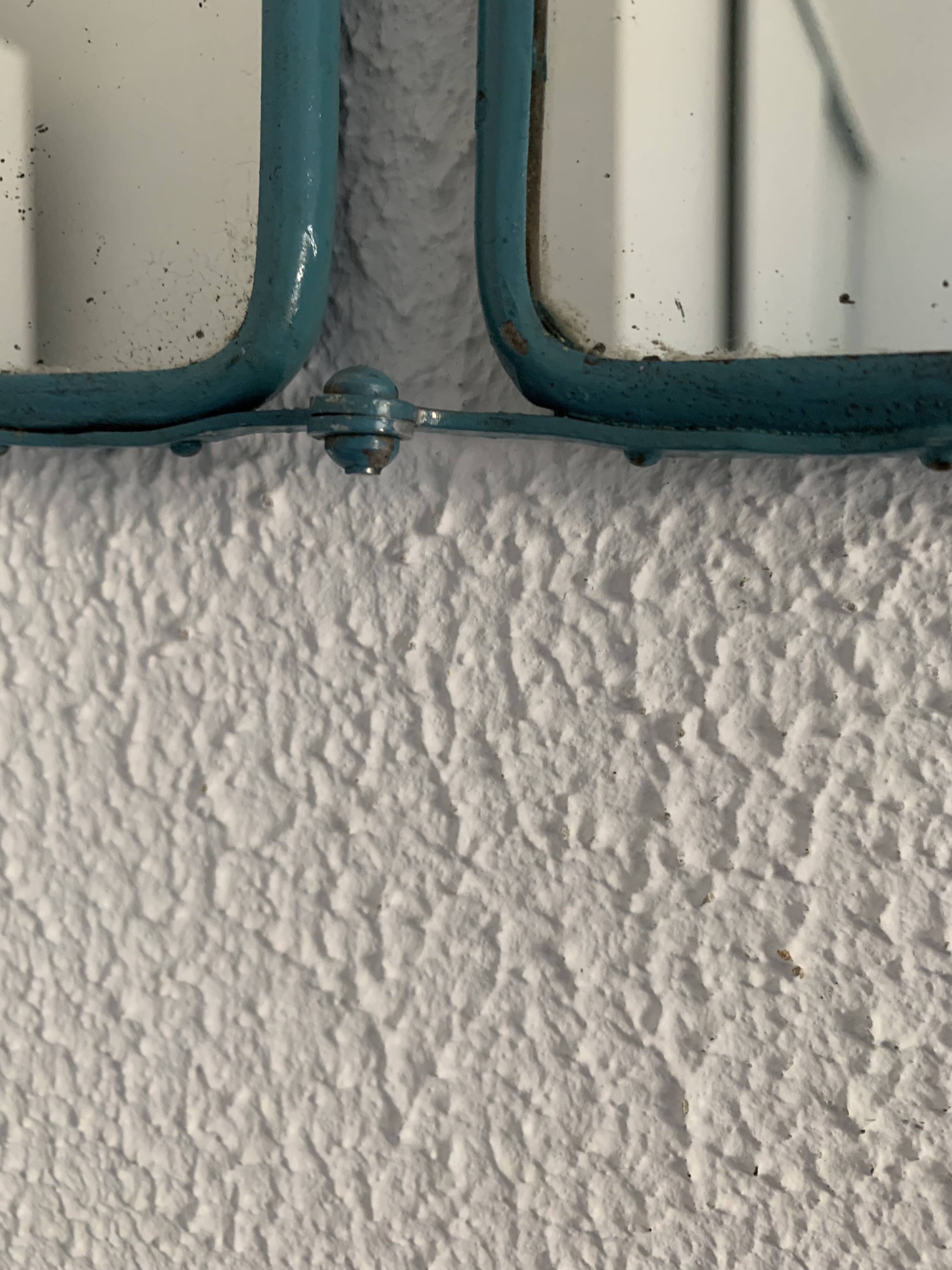 Vintage mirror 1950 gray peacock barber triptych - 22 x 50 cm