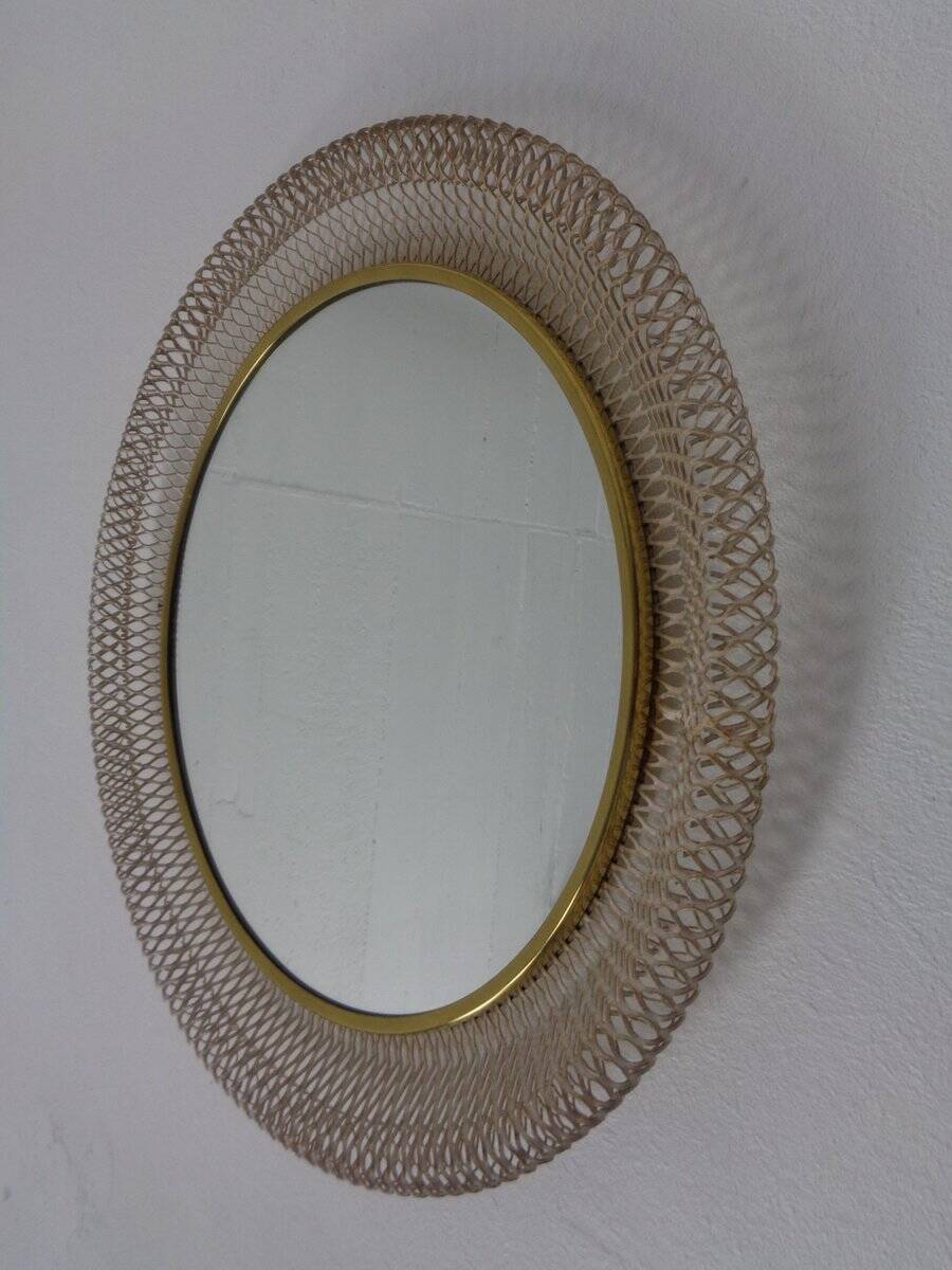 French brass and metal mirror, 1960s