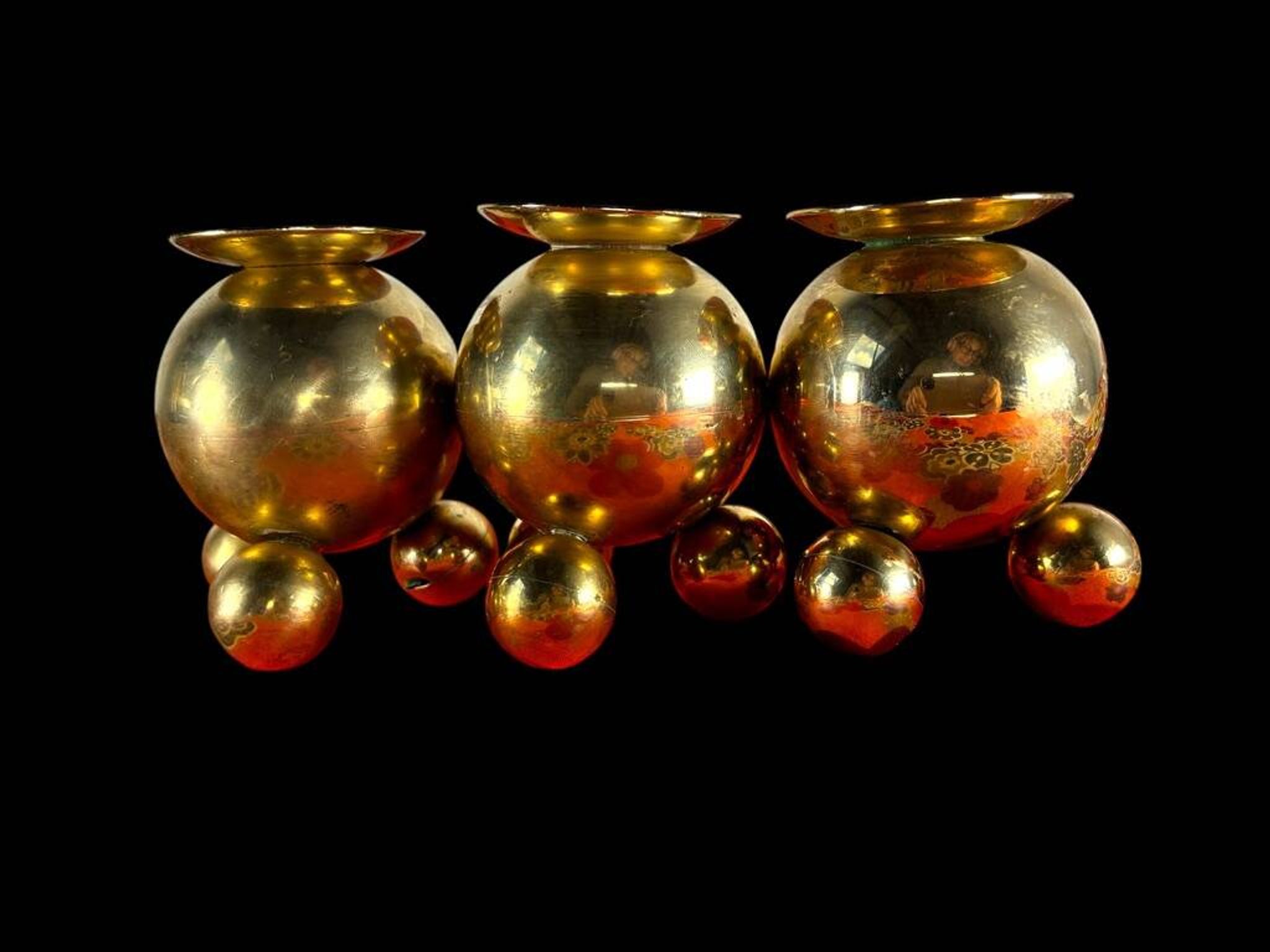 Vintage brass candlesticks Gusum Sweden 1980 x3