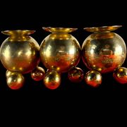 Vintage brass candlesticks Gusum Sweden 1980 x3