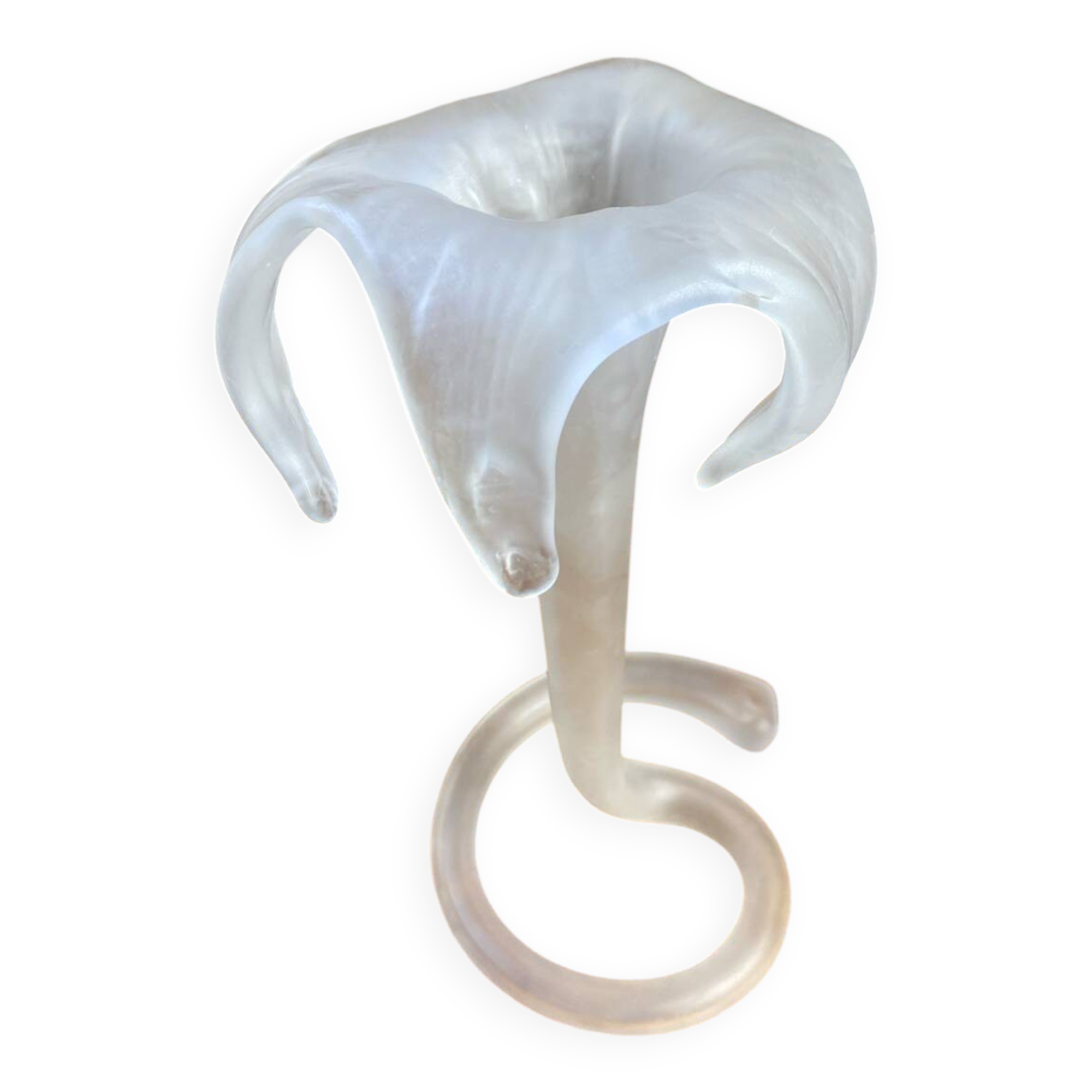 Frosted glass corolla flower vase