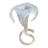 Frosted glass corolla flower vase