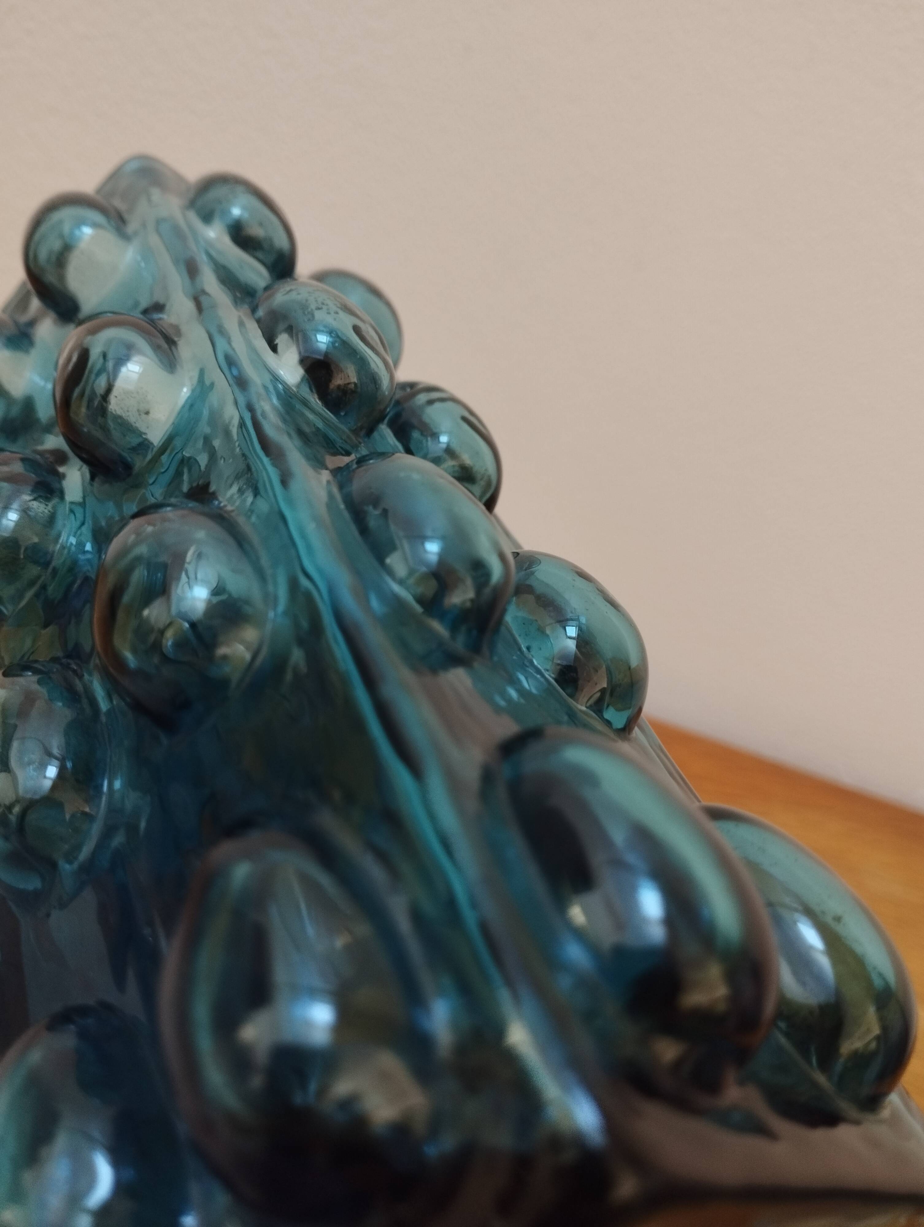 Vintage blue bubble vase (1960-1970) designed by Whilhelm Braun-Feldweg.