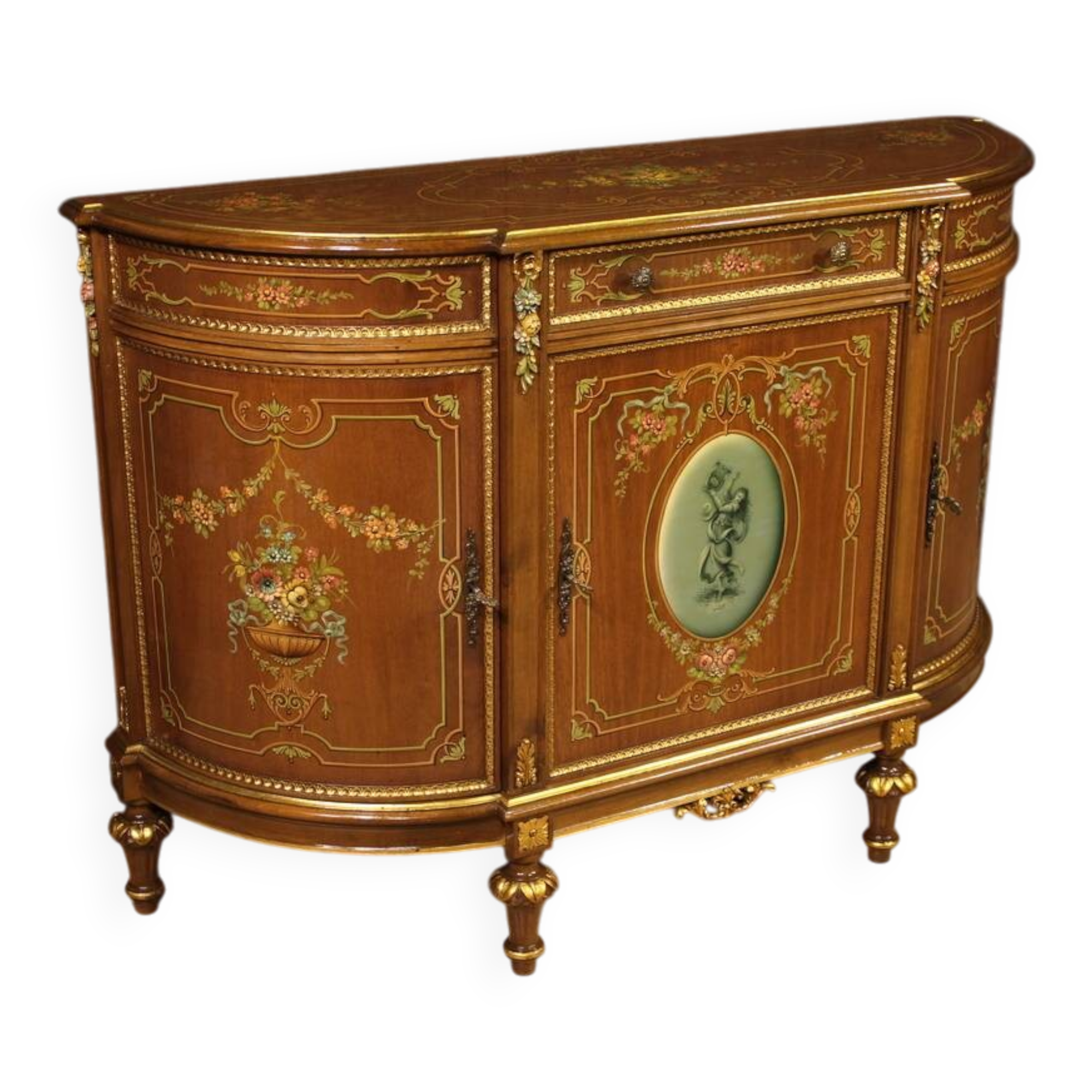 Buffet italien en bois peint et doré du XXe siècle
