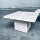 Italian Travertine Square Side End Table, 1970s, Set of 2