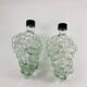 2 carafe bottles with bunches of grapes in glass - Empoli - Vintage