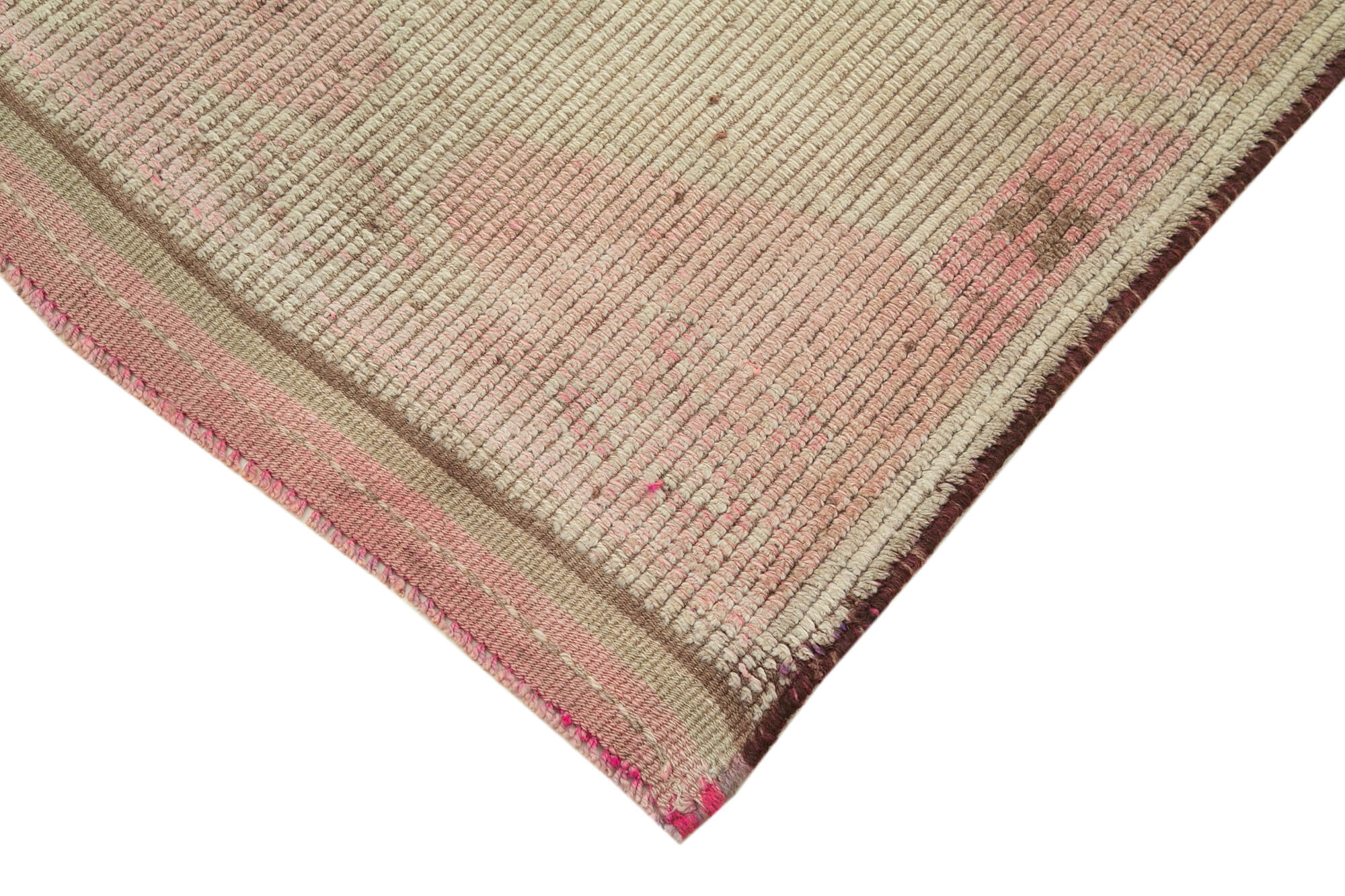 Handwoven antique anatolian beige runner rug 94 cm x 343 cm