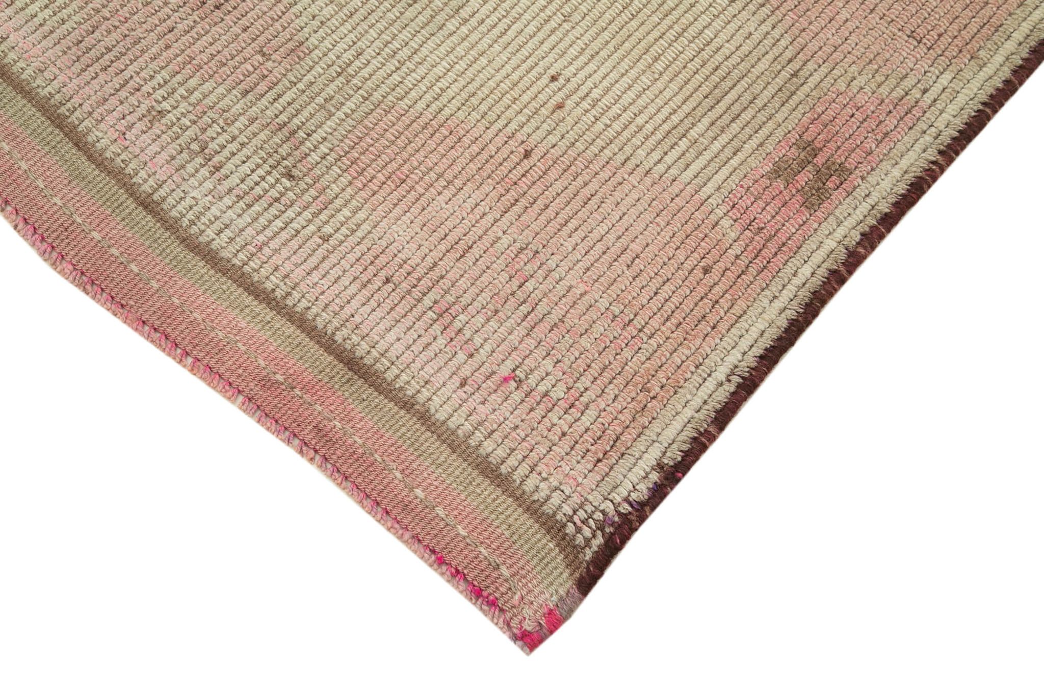 Handwoven antique anatolian beige runner rug 94 cm x 343 cm