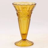 Vintage amber vase Verreries Scailmont