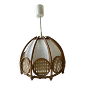 Suspension rotin bambou et cannage années 60/70