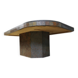 Brutalist slate stone coffee table, 1980s