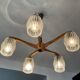 Scandinavian teak chandelier from the 60s and 70s