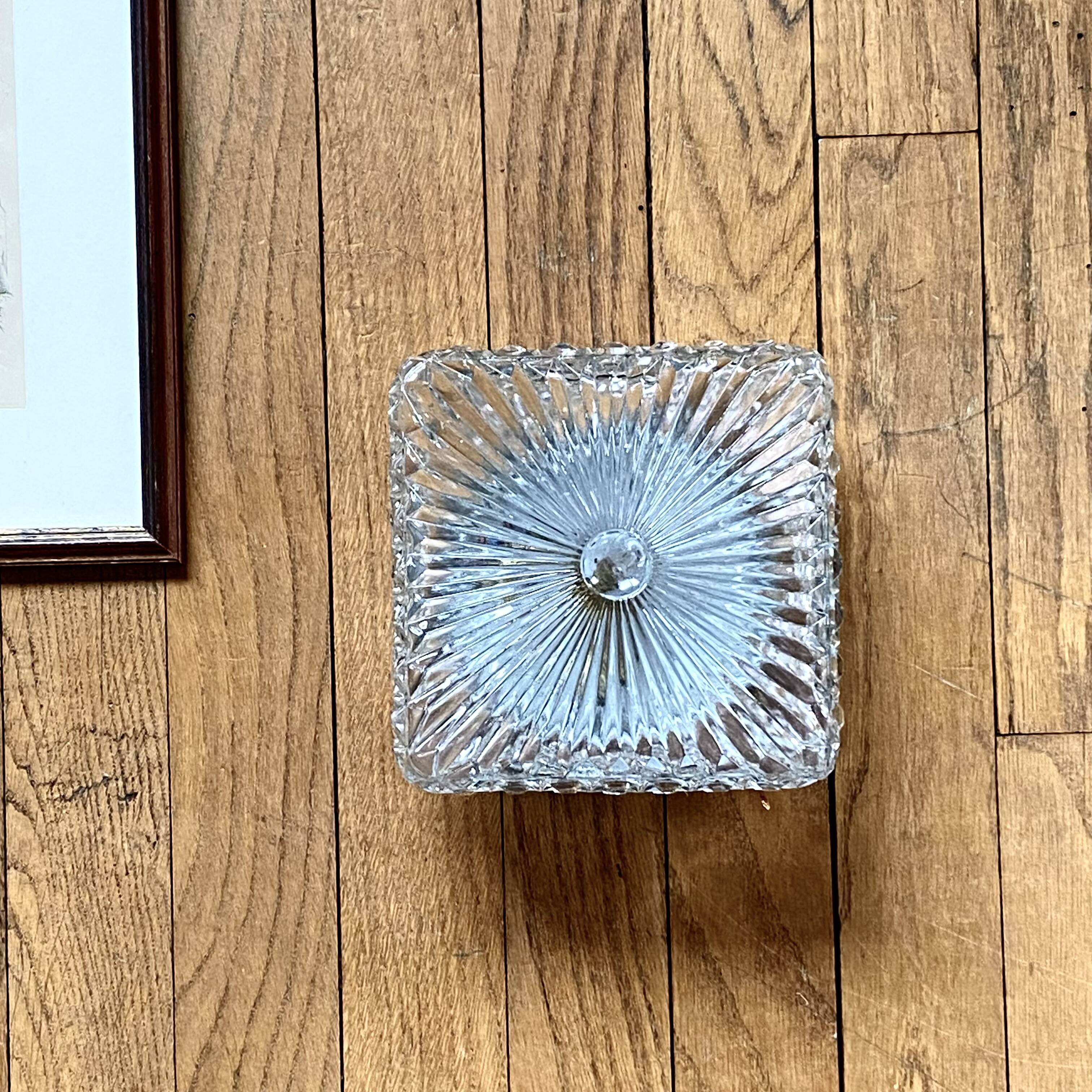 Wall or ceiling light with square porthole glass, 1970s-1980s