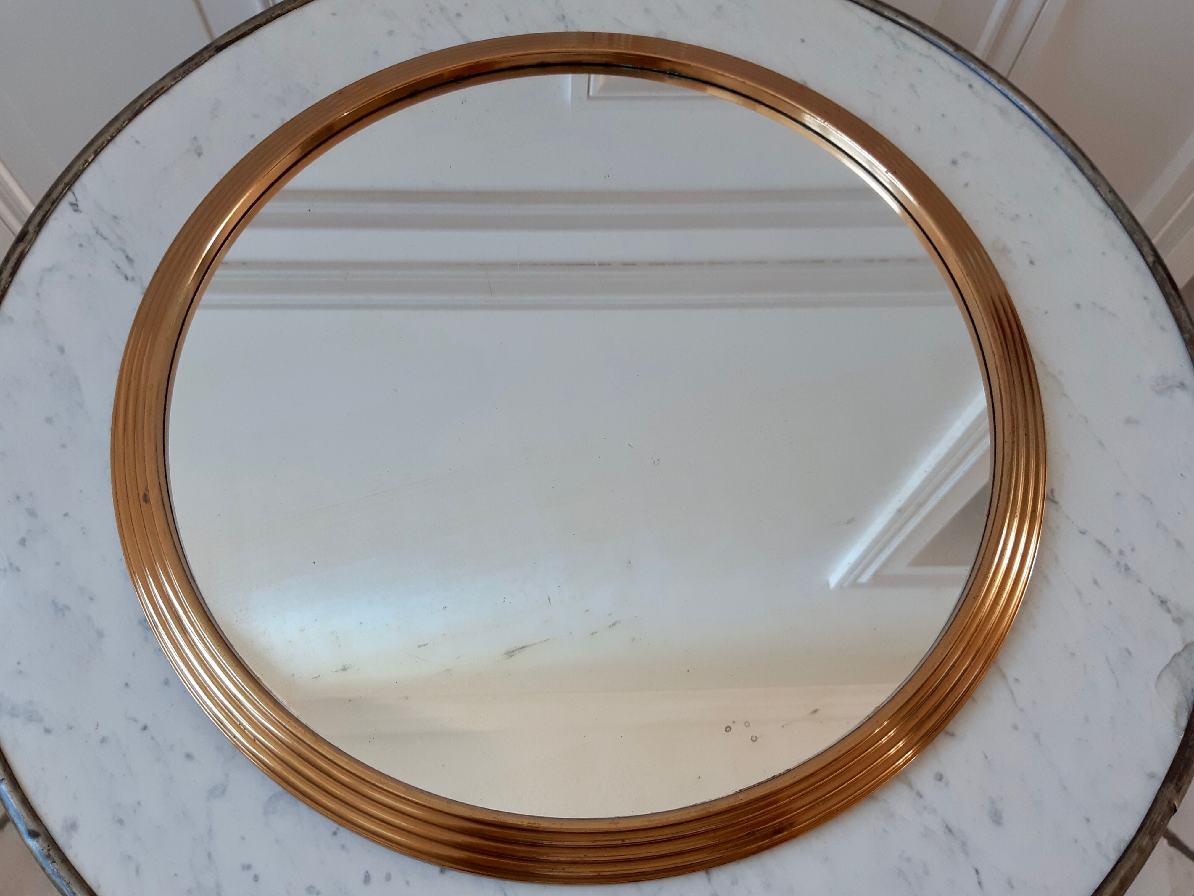 Mirror top in gilded brass 50s-60s