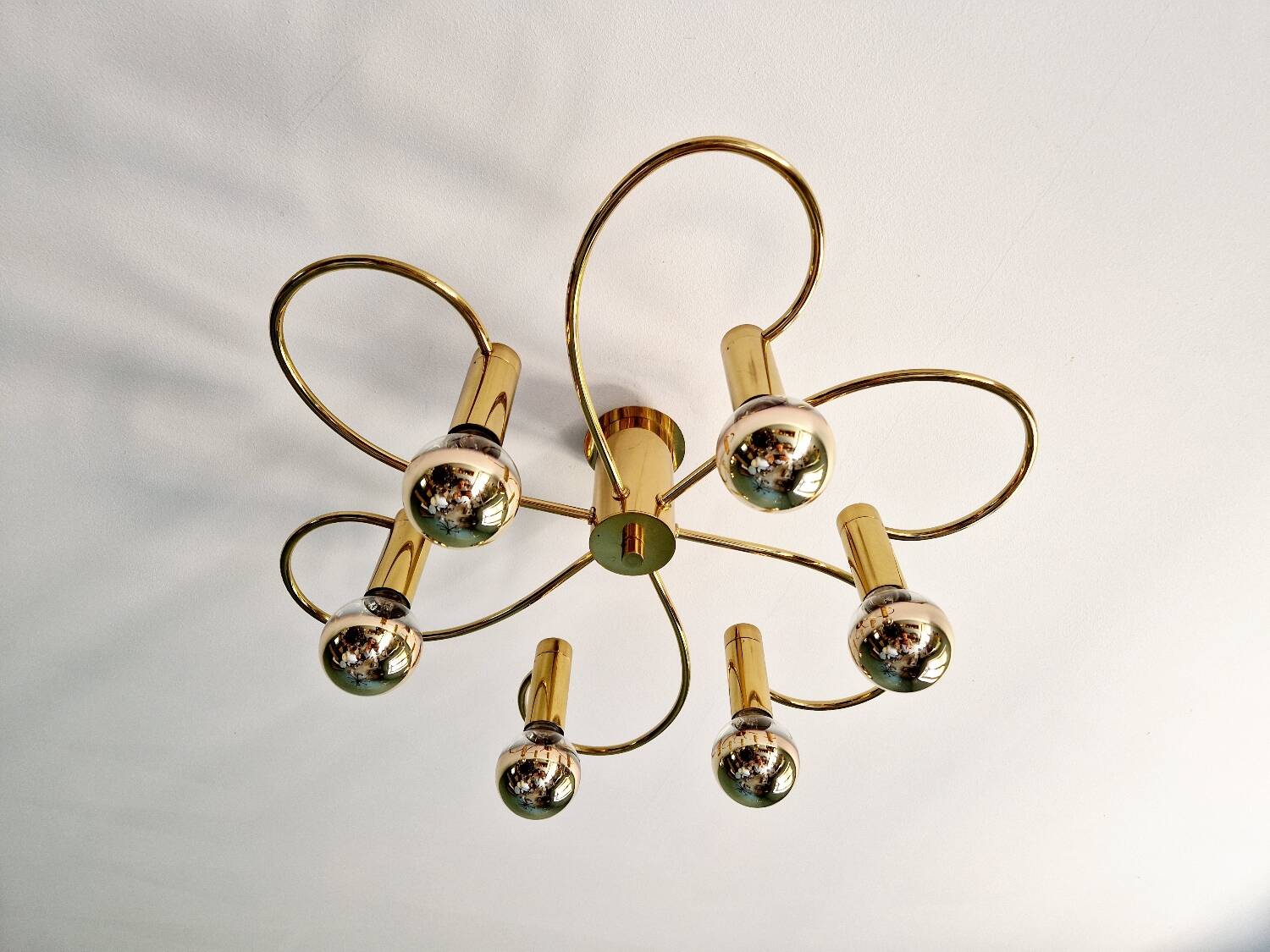 Brass ceiling light, Cosack Leuchten, 1970s